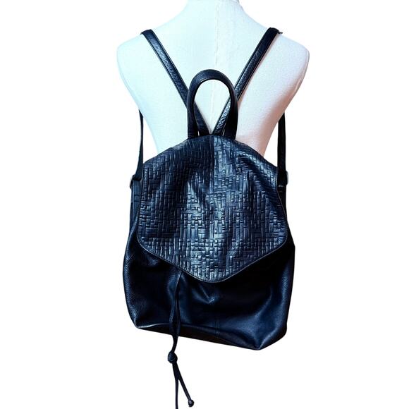 Day & Mood Black 100% Leather Backpack Retro Preowned in Clean Condition main image 13